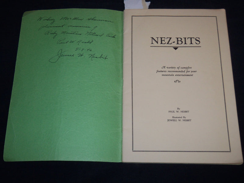 1946 NEZ-BITS BOOK INSCRIBED BY PAUL W. NESBIT & JEWELL W. NESBIT - J 8706