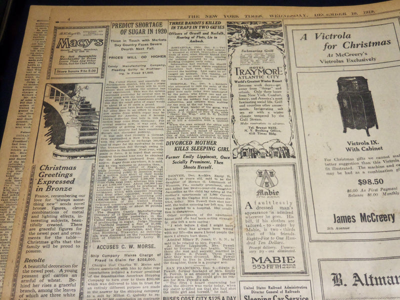 1919 DECEMBER 10 NEW YORK TIMES - MINERS DELAY DECISION TO END STRIKE - NT 7951