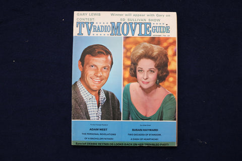 1966 NOV TV RADIO MOVIE GUIDE MAGAZINE - ADAM WEST-SUSAN HAYWARD COVER - E 19210