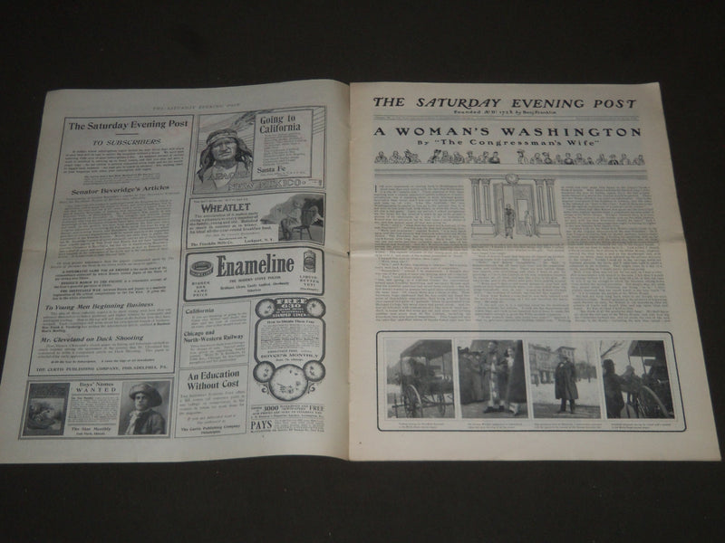 1902 JANUARY 4 THE SATURDAY EVENING POST MAGAZINE - ILLUSTRATED COVER- SP 1023