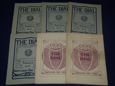 1909-1910 THE DIAL BRATTLEBORO HIGH SCHOOL MAGAZINE LOT OF 6 - INFO. - O 2342