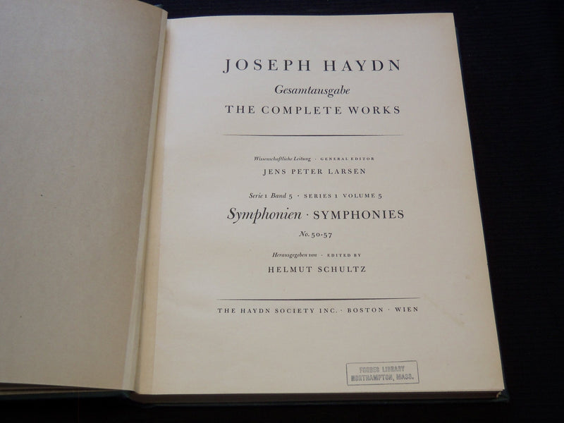 1950-1951 JOSEPH HAYDN COMPLETE WORKS BOUND VOLUME LOT OF 4 - KD 4838