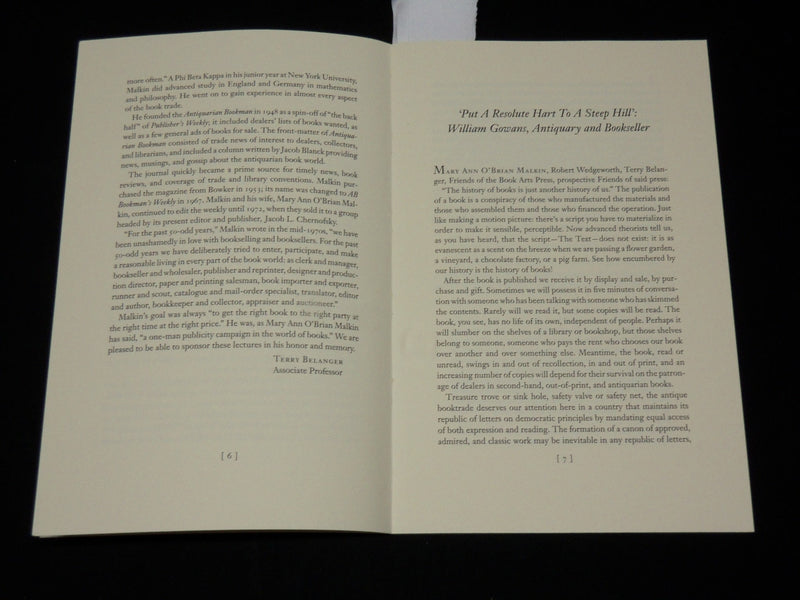 1990 WILLIAM GOWANS ANTIQUARY AND BOOKSELLER - STODDARD - MALKIN - J 6517