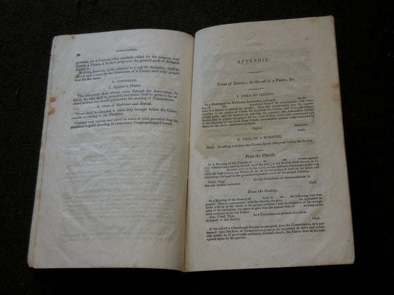 1843 MIDDLESEX COUNTY CONNECTICUT ASSOCIATION & CONSOCIATION RULES BOOK - J 6157