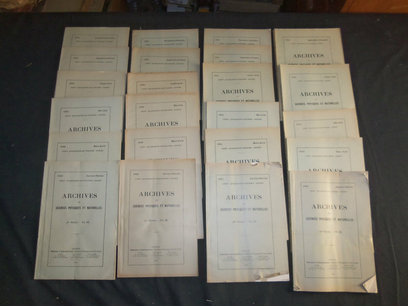 1925-1960 ARCHIVES DES SCIENCES PHYSIQUES ET NATURELLES - LOT OF 67 - WR 1045E