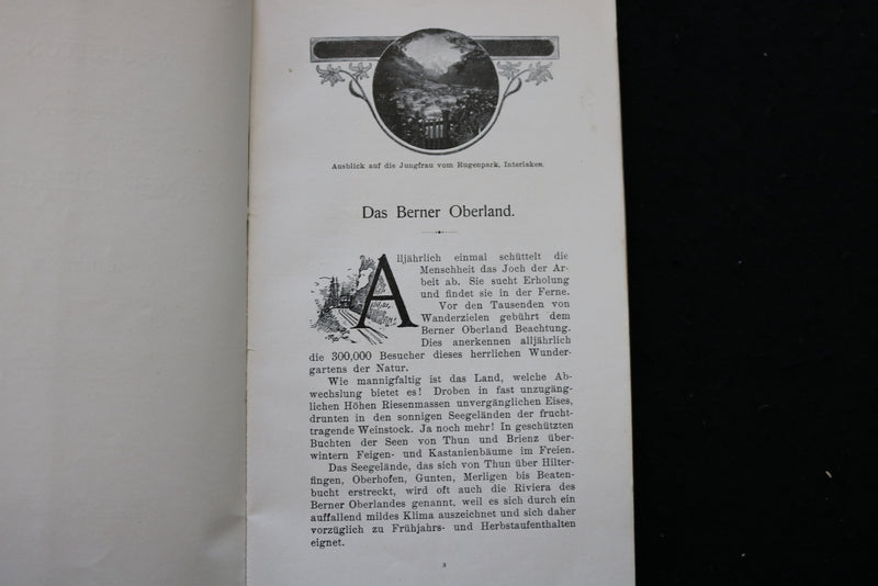 1920'S BERNER OBERLAND SCHWEITZ GUIDE - SOFTCOVER BOOK - GERMAN TEXT - K 2220