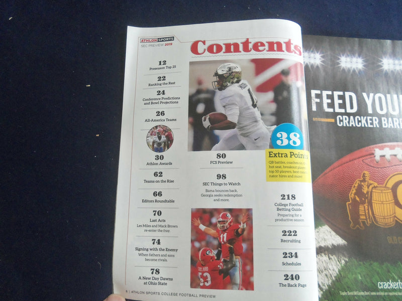 2019 ALTHON SPORTS MAGAZINE -2019 COLLEGE FOOTBALL PREVIEW -TAGOVAILOA -SP 1220H