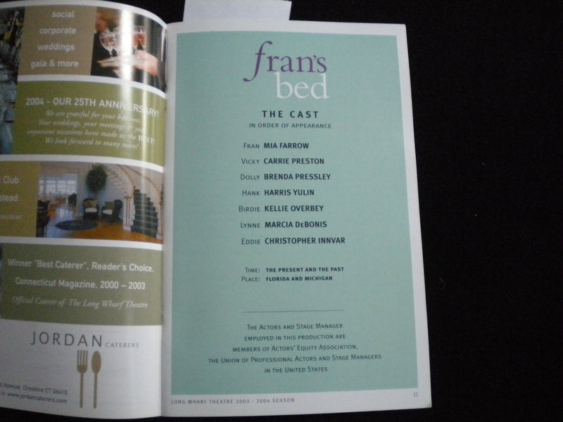 2003 OCTOBER 16 - NOVEMBER 23 FRAN'S BED PROGRAM - 3 SIGNATURES - J 8295