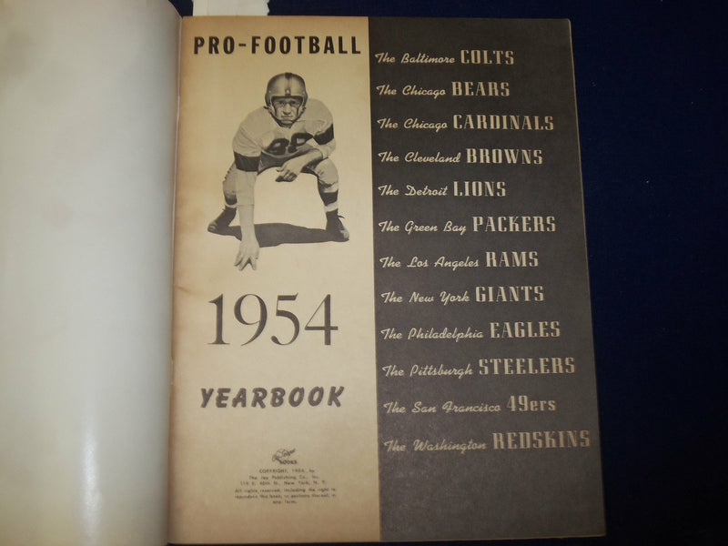 1954 PRO-FOOTBALL OFFICAL NATIONAL FOOTBALL LEAGUE YEAR BOOK - B 6526