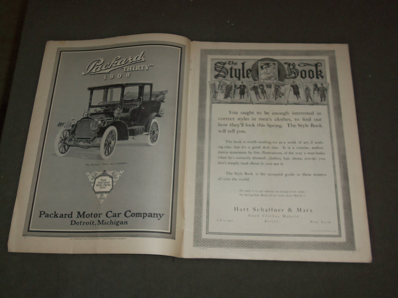 1909 FEB 27 COLLIER'S MAGAZINE - GREAT ILLUSTRATIONS, ARTICLES & ADS - F 600