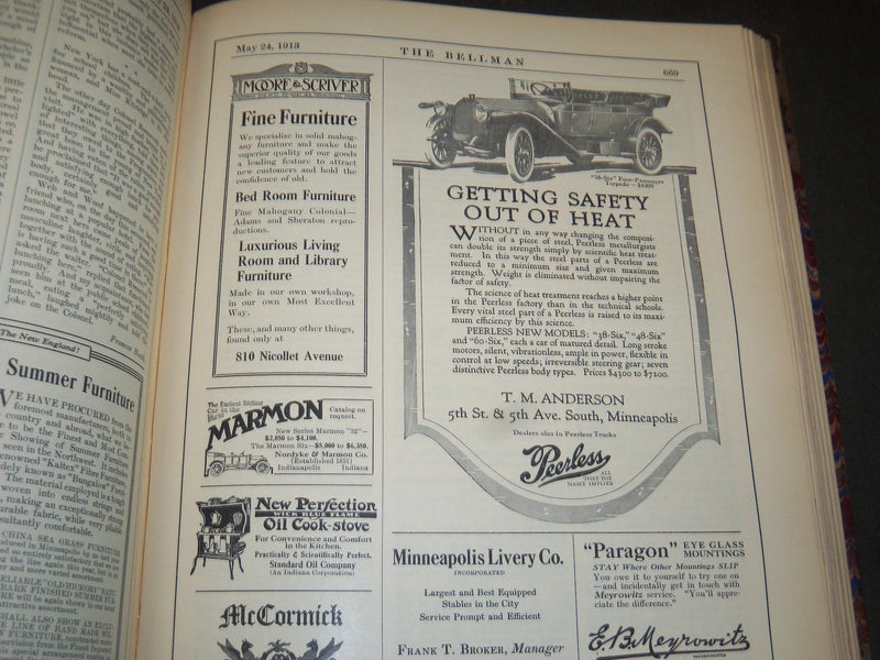 1913 THE BELLMAN MAGAZINE BOUND VOLUME LOT OF 2 COMPLETE YEAR - PHOTOS - R 423