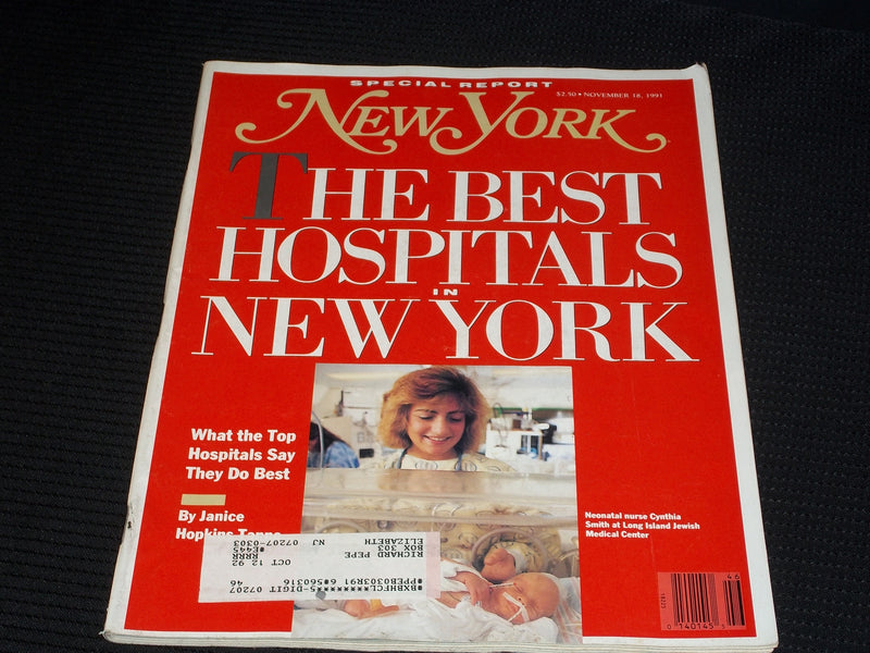 1991 NOVEMBER 18 NEW YORK MAGAZINE - NURSE CYNTHIA SMITH FRONT COVER - E 628