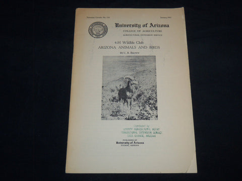 1941 JANUARY ARIZONA ANIMALS AND BIRDS BY C. B. BROWN - WILDLIFE CLUB - J 8591