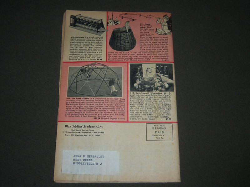 1965 MAX SCHLING SEEDSMEN INC CATALOG - CHRISTMAS SHOPPING - NEW YORK - J 2469