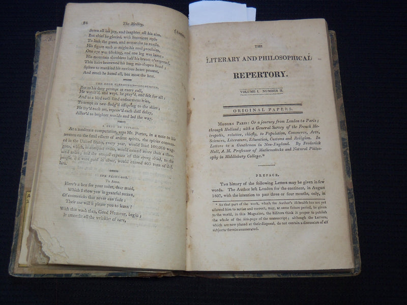 1812-1814 THE LITERARY & PHILOSOPHICAL REPERTORY MAGAZINE BOUND VOLUME - KD 7819