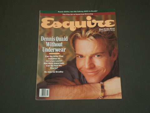 1989 MARCH ESQUIRE MAGAZINE - DENNIS QUAID COVER - B 1923
