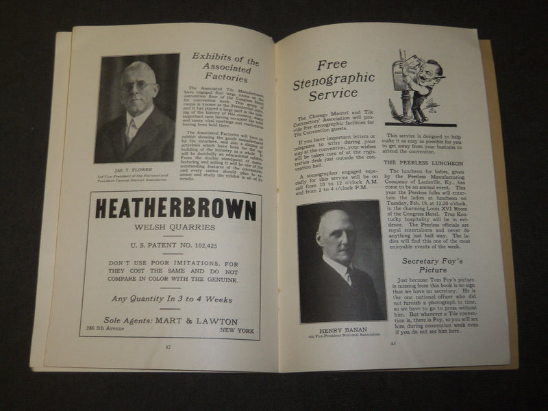 1924 FEBRUARY THE TILE & MANTEL CONTRACTORS 21ST CONVENTION PROGRAM - J 3490