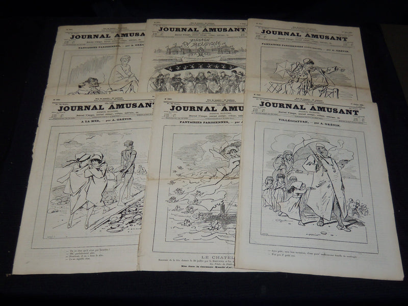 1880 JOURNAL AMUSANT ILLUSTRE FRENCH MAGAZINE LOT OF 30 - FASHION ILLUS- O 3197J
