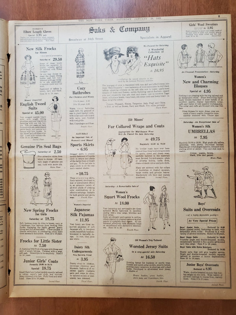 1921 JANUARY 29 NEW YORK TIMES - CHEMICAL BANK BUYS BROADWAY CORNER - NT 8098