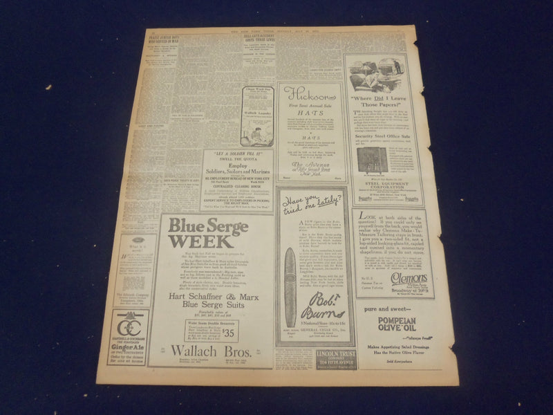 1919 MAY 19 NEW YORK TIMES - HAWKER IN BIPLANCE CROSSING THE OCEAN - NT 9252