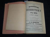 1870 WORCESTER DIRECTORY BY HENRY J. HOWLAND - MAP - KD 81T