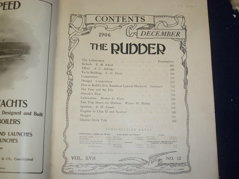 1906 DECEMBER THE RUDDER MAGAZINE - B 6645