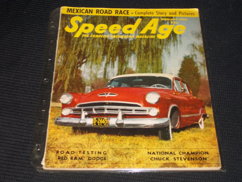 1953 FEBRUARY SPEED AGE MAGAZINE - NICE RACING FRONT COVER - E 1987
