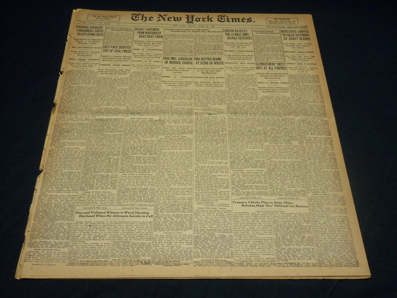 1923 JUNE 29 NEW YORK TIMES - FREE MRS. LONERGAN ON MURDER CHARGE - NT 8722