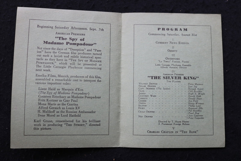 1920'S THE LITTLE CARNEGIE PLAYHOUSE PROGRAMS - LOT OF 3 - K 1957