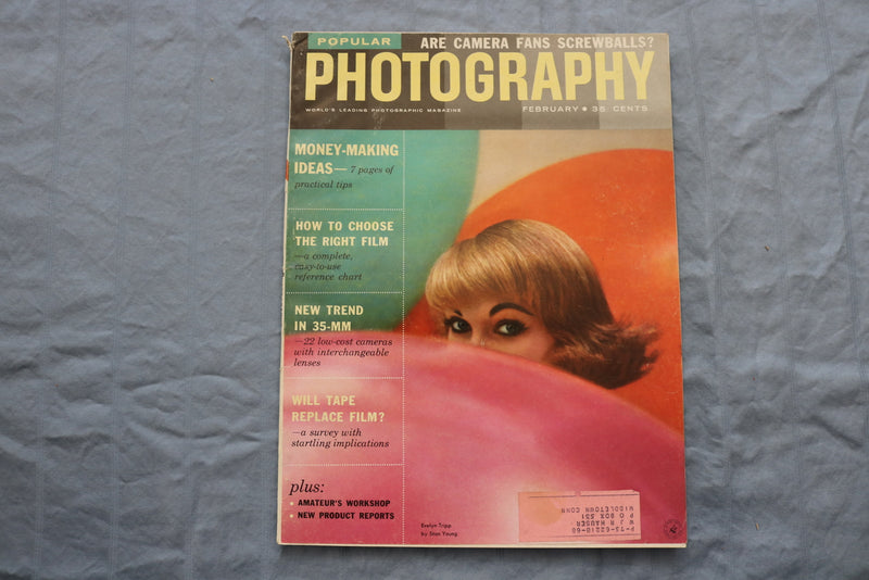 1958 FEBRUARY POPULAR PHOTOGRAPHY MAGAZINE - EVELYN TRIPP COVER - SP 1194J