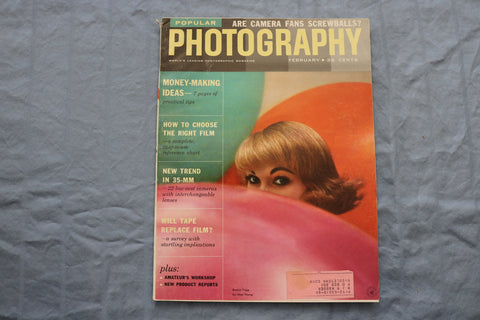 1958 FEBRUARY POPULAR PHOTOGRAPHY MAGAZINE - EVELYN TRIPP COVER - SP 1194J