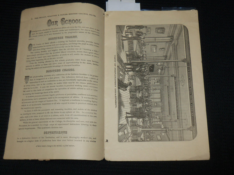 1885 BRYANT STRATTON & SADLER BUSINESS COLLEGE CATALOGUE - J 6866
