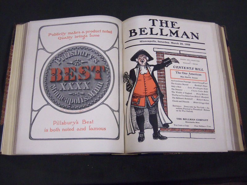 1908 THE BELLMAN MAGAZINE BOUND VOLUME LOT OF 2 COMPLETE YEAR - PHOTOS - R 416