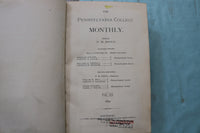 1877-1890 PENNSYLVANIA COLLEGE MONTHLY BOUND VOLUMES - LOT OF 7 - KD 9561