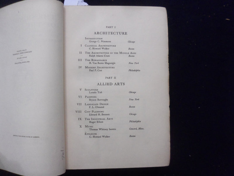 1923 THE SIGNIFICANCE OF THE FINE ARTS HARDCOVER BOOK - KD 8361