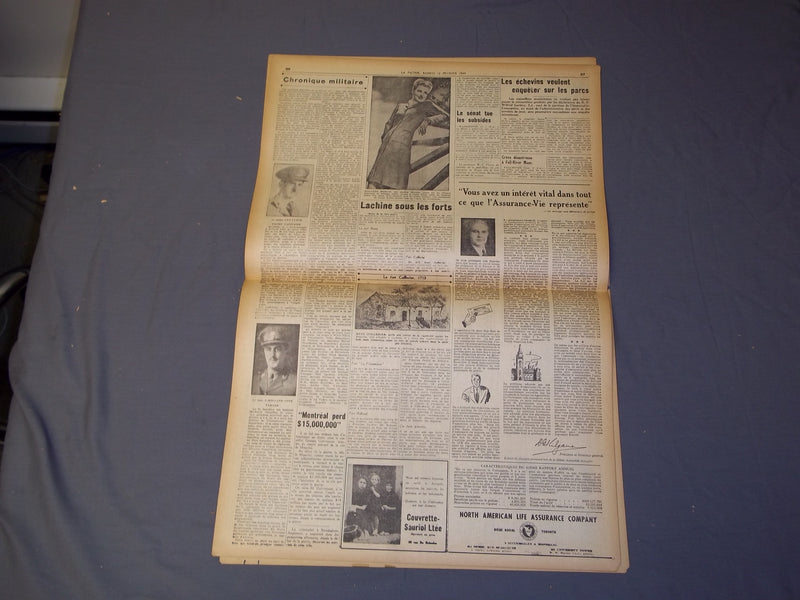 1944 FEB 12 LA PATRIE NEWSPAPER-ALLIES REPRENNENT L'OFFENSIVE DEVANT ROME-FR2389