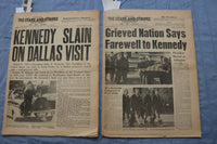 1963 THE STARS AND STRIPES NEWSPAPER-PRESIDENT KENNEDY SLAIN- LOT OF 2 - NP 9206