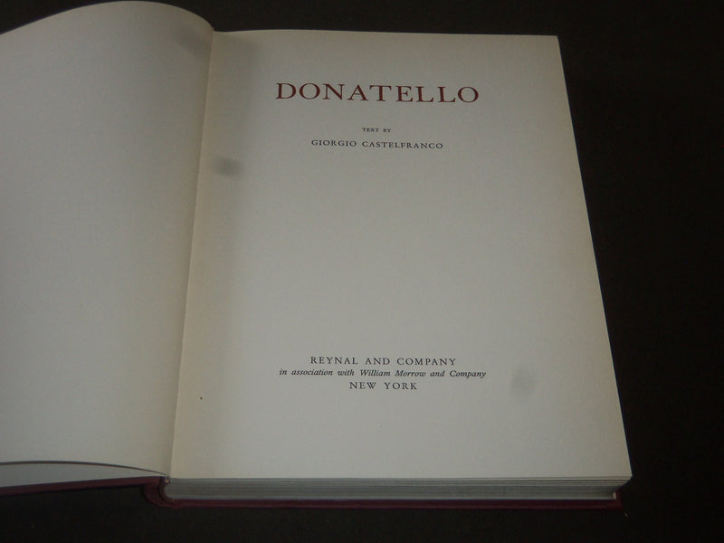 1963 DONATELLO BOOK BY GIORGIO CASTELFRANCO - 209 ILLUSTRATIONS - I 510
