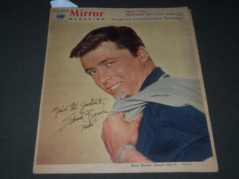 1959 AUGUST 16 NEW YORK MIRROR MAGAZINE SECTION - EDD BYRNES COVER - J 2952