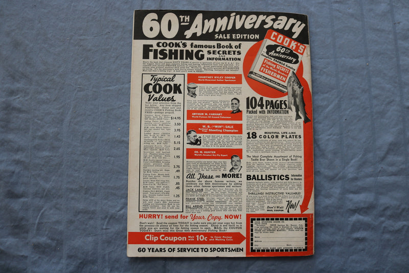 1938 MARCH OUTDOORS MAGAZINE - FISHING-HUNTING-DOGS-BOATING-CAMPING - ST 1001J
