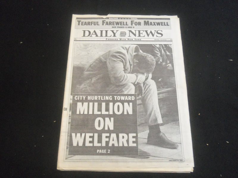 1991 NOV 11 NEW YORK DAILY NEWS NEWSPAPER - ROBERT MAXWELL FAREWELL - NP 5880