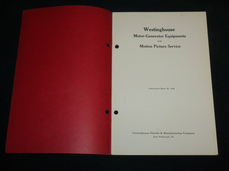 1940'S WESTINGHOUSE MOTOR GENERATOR EQUIPMENTS CATALOG BOOK #5164 - J 6665