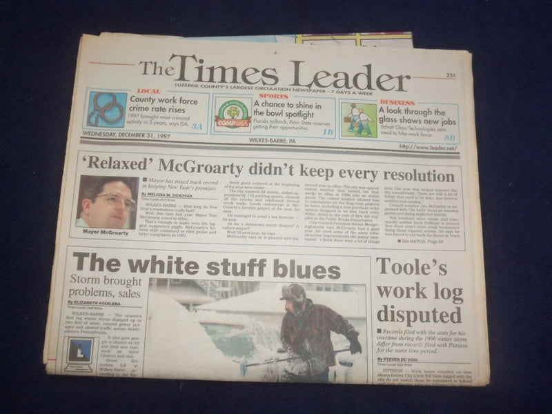 1997 DEC 31 WILKES-BARRE TIMES LEADER-MCGROARTY DIDN'T KEEP RESOLUTIONS- NP 8207