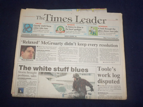 1997 DEC 31 WILKES-BARRE TIMES LEADER-MCGROARTY DIDN'T KEEP RESOLUTIONS- NP 8207