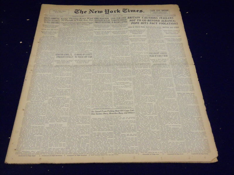 1939 APRIL 10 NEW YORK TIMES - FAIR TO OPEN APRIL 30 - NT 3073