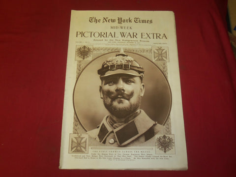 1914 OCTOBER 29 NY TIMES PICTORIAL WAR EXTRA SECTION-GERMAN ACROSS MEUSE-NP 3935