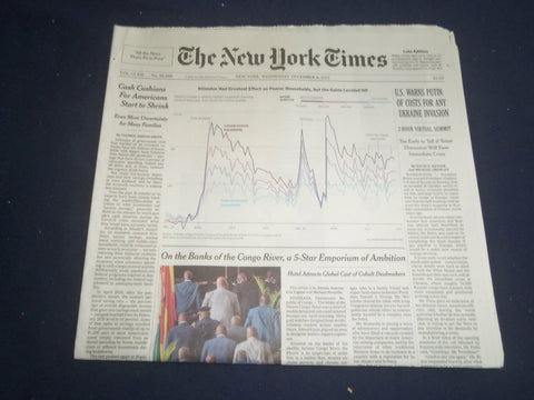 2021 DECEMBER 8 NEW YORK TIMES - U.S. WARNS PUTIN OF COSTS FOR UKRAINE INVASION