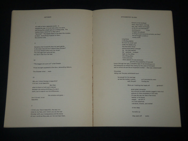 1975 SATURDAY NIGHT POEMS 1960-1961 BOOK BY BILL BERKSON - SOFTCOVER - KD 5427