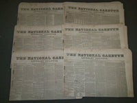 1828 THE NATIONAL GAZETTE NEWSPAPER LOT OF 14 - NICE ADVERTISEMENTS - NP 1444