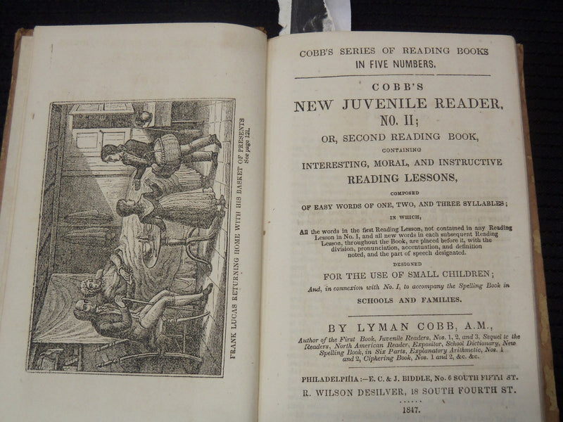 1847 COBB'S NEW JUVENILE READER VOLUME 1 & 2 - LYMAN COBB - K 2595